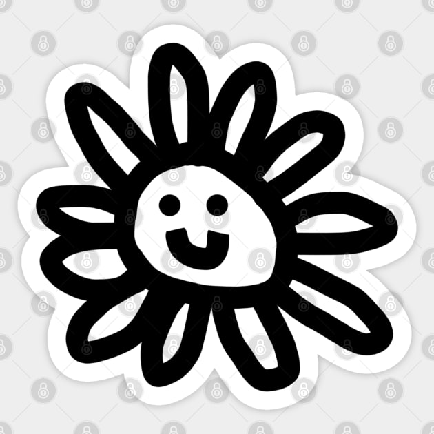 Daisy Face Black Line Sticker by ellenhenryart